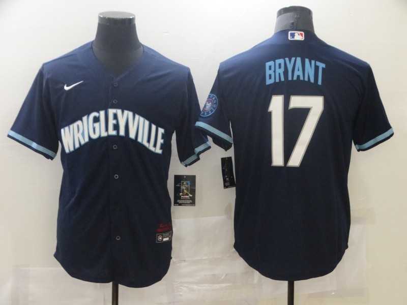 Cubs 17 Kris Bryant Navy 2021 City Connect Cool Base Jersey,We sell and wholesale Cubs 17 Kris Bryant Navy 2021 City Connect Cool Base Jersey on line form chian!